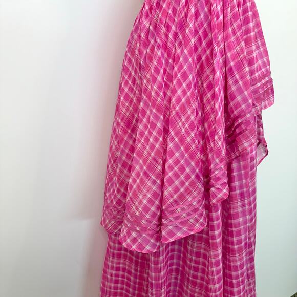 Aje Bungalow Sienna Dress Pink Gingham Halter Neck Maxi Gown US 4 - Picture 8 of 16